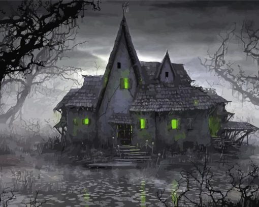 Creepy Wizards Cottage Paint By Number