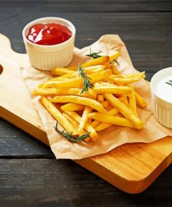 Crispy French Fries And Sauces Paint By Number