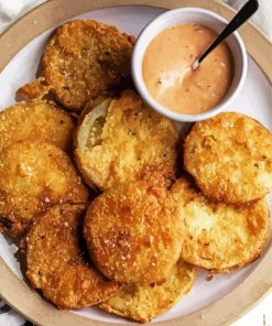 Crispy Fried Green Tomatoes With Sauce Paint By Number