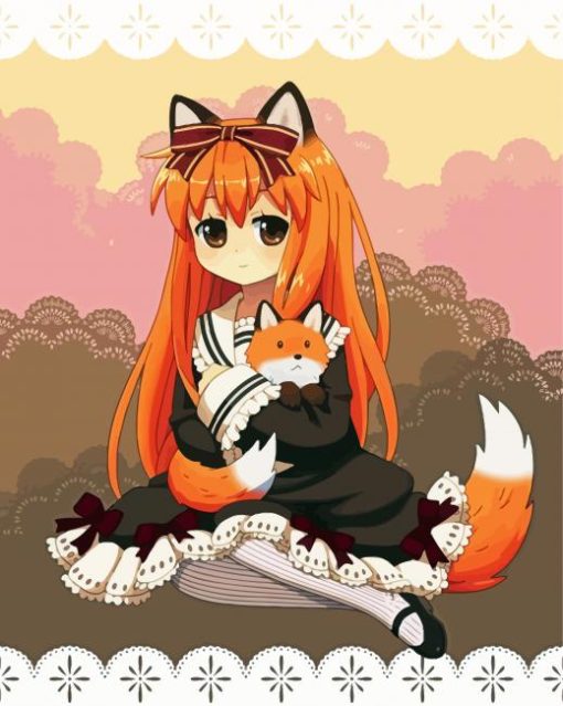 Cute Anime Human Fox Paint By Number