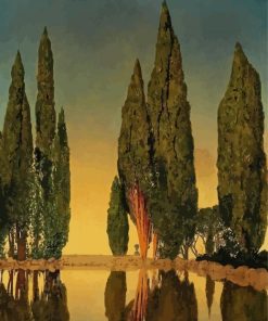 Cypress Trees Reflection Paint By Number