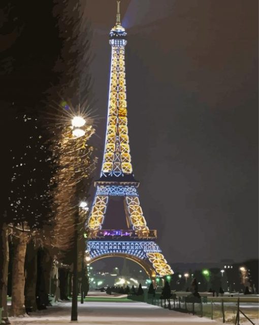 Eiffel Tower Light Night Paint By Number