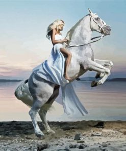 Fantasy Girl Riding A Horse Paint By Number