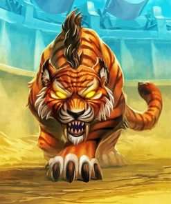 Fantasy Saber Tooth Tiger Art Paint By Number