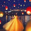 Girl And Lanterns In The Sky Paint By Number