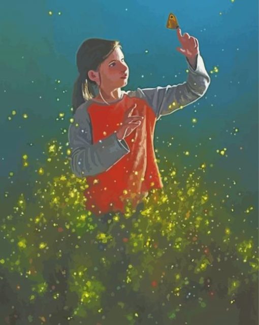 Girl And Butterfly Jimmy Lawlor Paint By Number