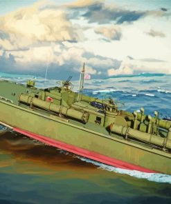 Green Patrol Torpedo Boat Pt 109 Paint By Number