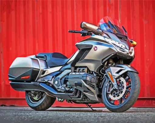 Grey Honda Gold Wing Motorcycle Paint By Number