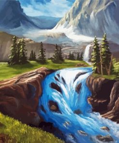 Landscape Waterfall River Art Paint By Number