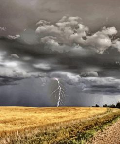 Lightning Moody Landscape Paint By Number