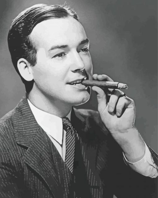 Monochrome Man With Cigarette Paint By Number