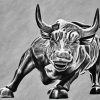 Monochrome Wall street Bull Art Paint By Number