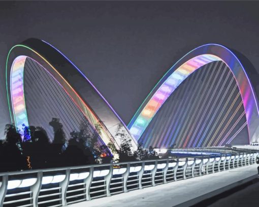 Nanning City Bridge At Night Paint By Number