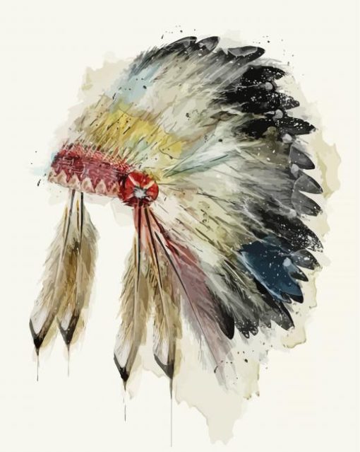 Native American Headdress Art Paint By Number