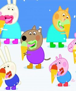 Pigs Eating Ice Cream Paint By Number