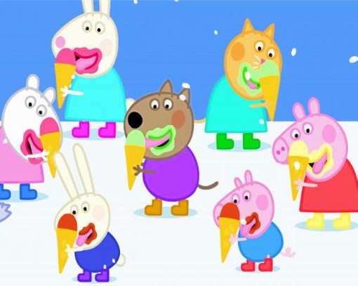 Pigs Eating Ice Cream Paint By Number