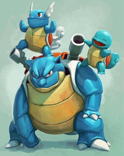 Pokemon Squirtle Evolution Paint By Number