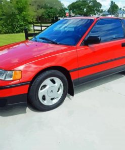 Red Honda CRX Car Paint By Number