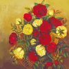 Red And Yellow Roses Basket Paint By Number