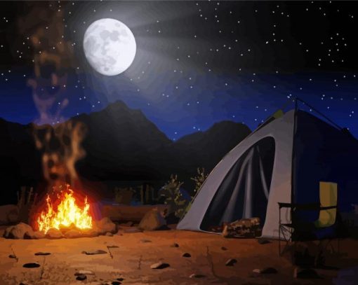 Summer Night Camping Paint By Number