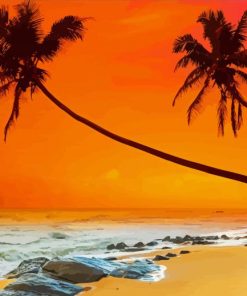 Sunset Tropical Palm Paint By Number