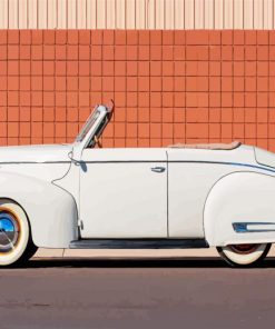 White Old Mercury Convertible Paint By Number