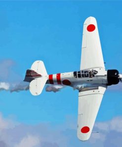 White WWII Fighter Plane Paint By Number