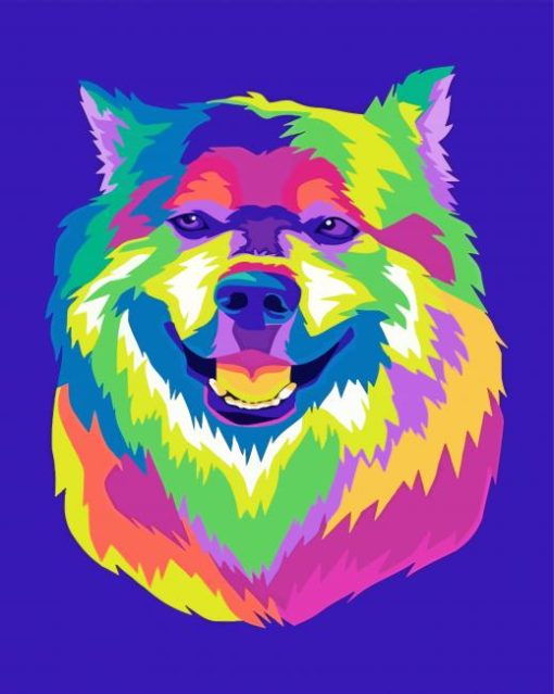 Wolf Pop Art Smiling Paint By Number