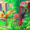 Anime Red Phone Box Paint By Number