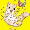 Cat With Headphones Music Paint By Number