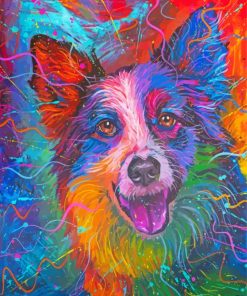 Colorful Border Collie Art Paint By Number