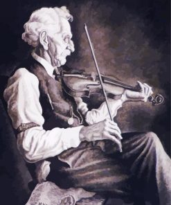 Old Violinist Man Art Paint By Number