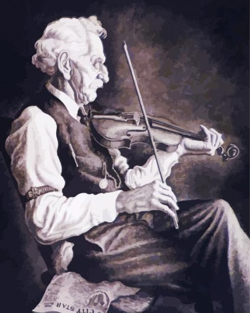 Old Violinist Man Art Paint By Number