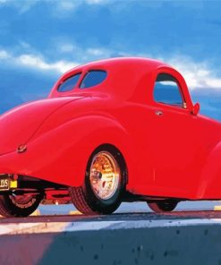 Red Vintage Willys Coupe Paint By Number