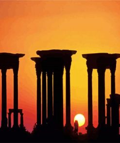 Syria Palmyra Silhouette Paint By Number