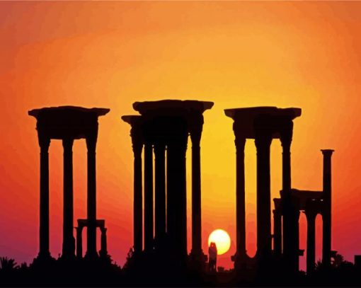 Syria Palmyra Silhouette Paint By Number