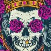 The Skull Queen And Roses Paint By Number