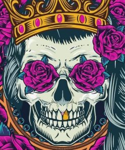 The Skull Queen And Roses Paint By Number