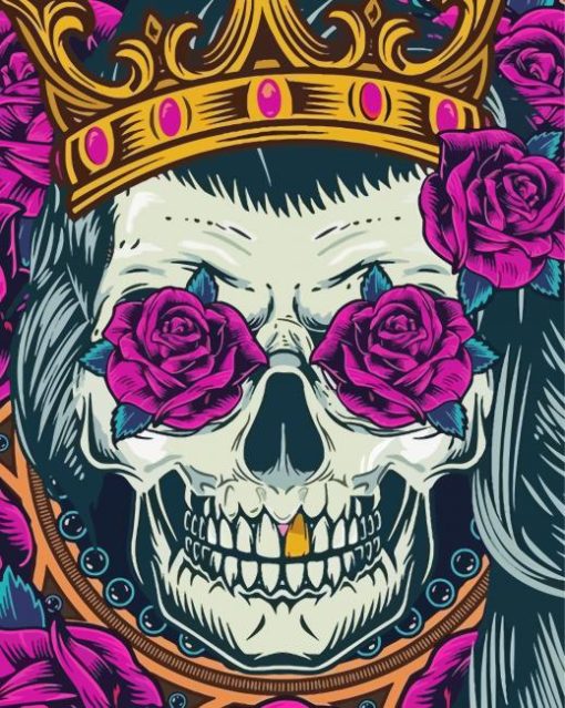 The Skull Queen And Roses Paint By Number