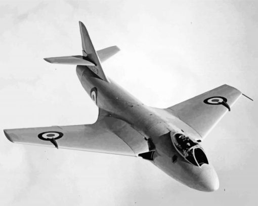 Black And White Hawker Hunter Paint By Number