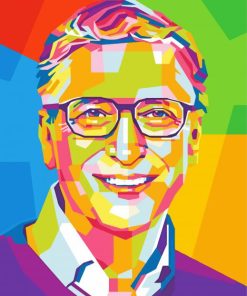 Colorful Bill Gates Pop Art Paint By Number