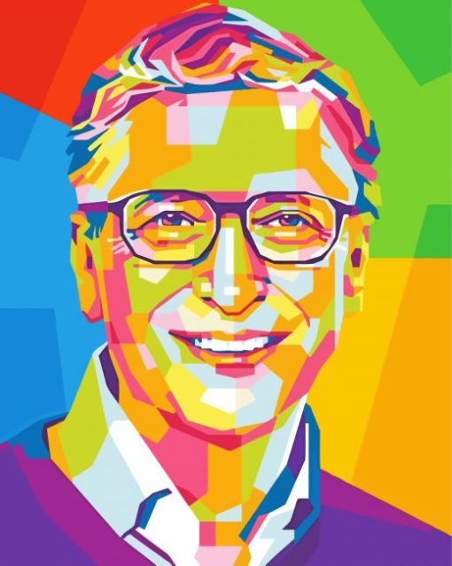 Colorful Bill Gates Pop Art Paint By Number