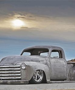 Grey Classic Chevy Truck Paint By Number