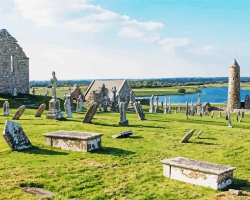 Old Buildings Clonmacnoise Paint By Number