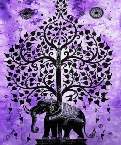 Purple Elephant Tree Of Life Paint By Number