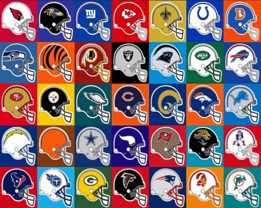 Teams NFL Helmets Paint By Number