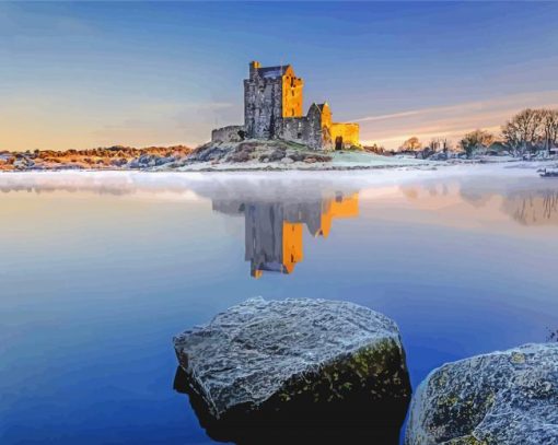 Winter Dunguaire Castle Paint By Number