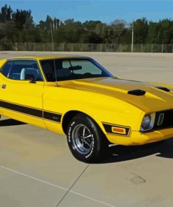 Yellow 1973 Mustang Paint By Number