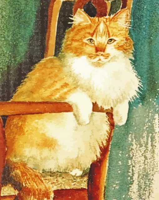 Yellow Fat Cat Art Paint By Number