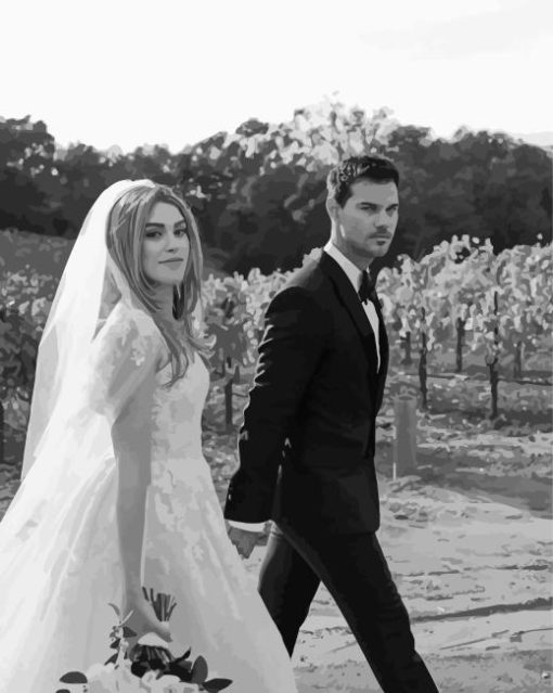 Black And White Taylor Lautner Wedding Paint By Numbers